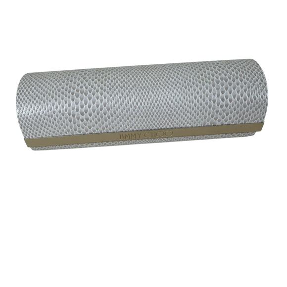 Jimmy Choo Accessories - Jimmy Choo White Faux Snakeskin Magnetic Closure Hard Side Eyeglass Case